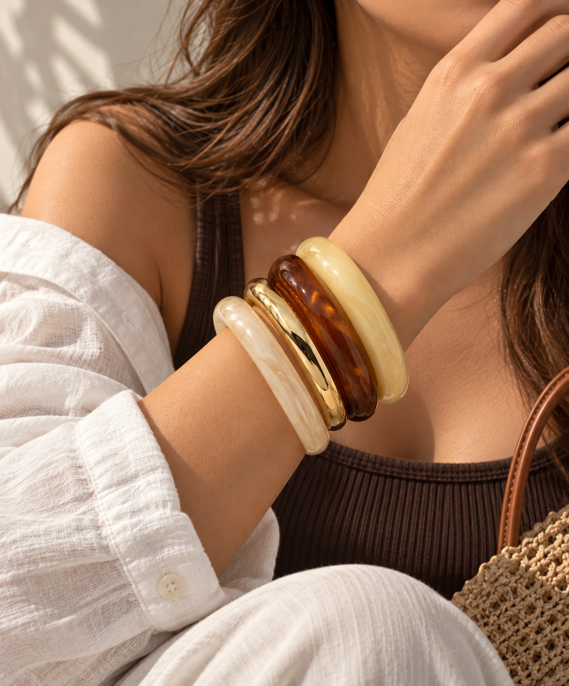 Earth & Gold Bangle Set