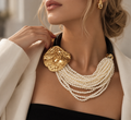 Pearl Cascade Statement Necklace