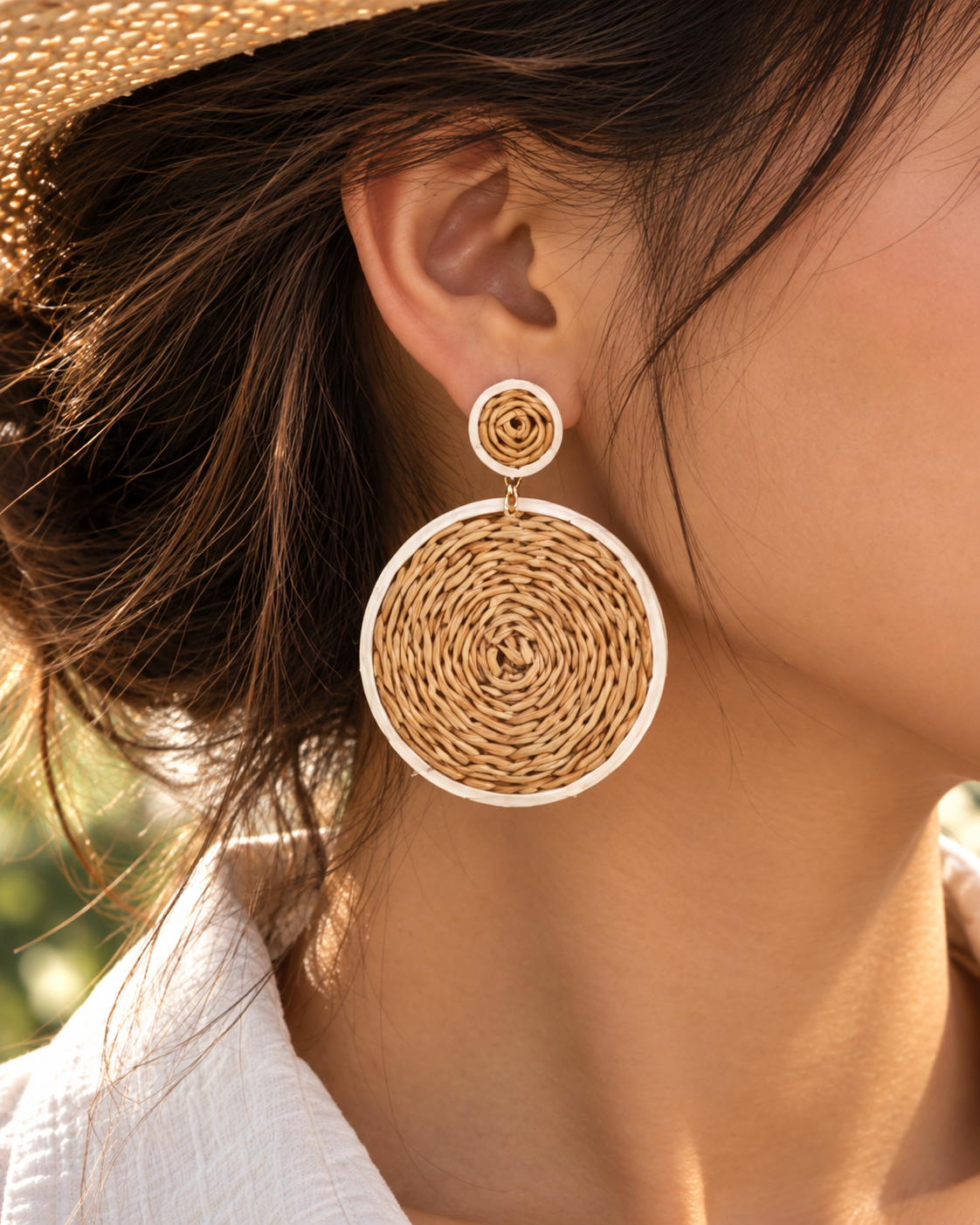 Coastal Woven Circle Earrings