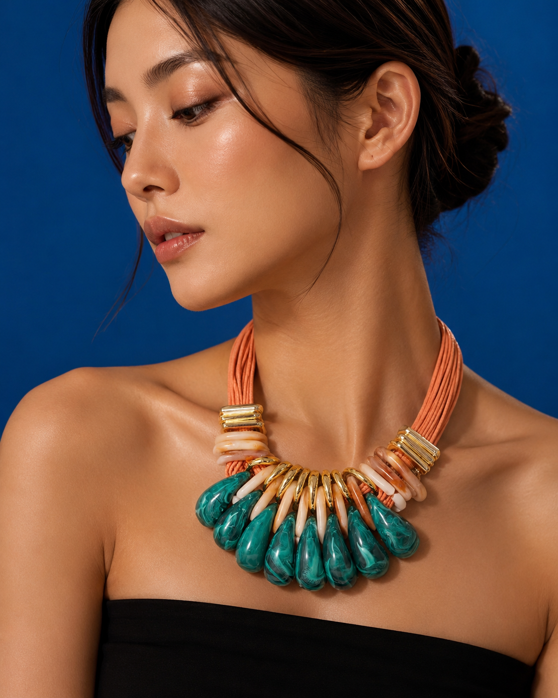Emerald Drop Statement Necklace