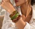 Forest Tones Sculpted Bangle Set