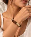 Tortoise & Gold Statement Bangle