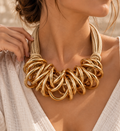 Golden Loops Statement Necklace